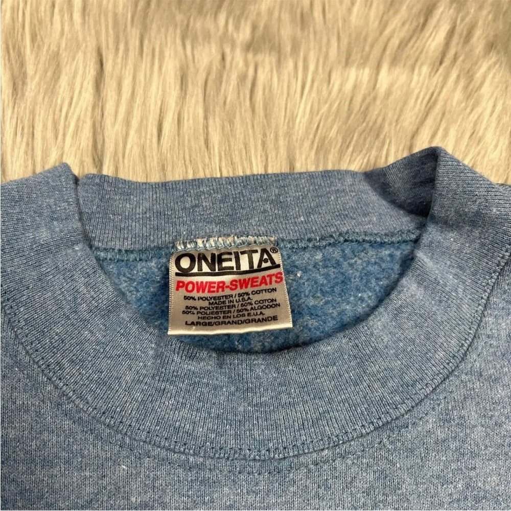 Vintage 90s Heathered Blue White Pike Place Market Sweater